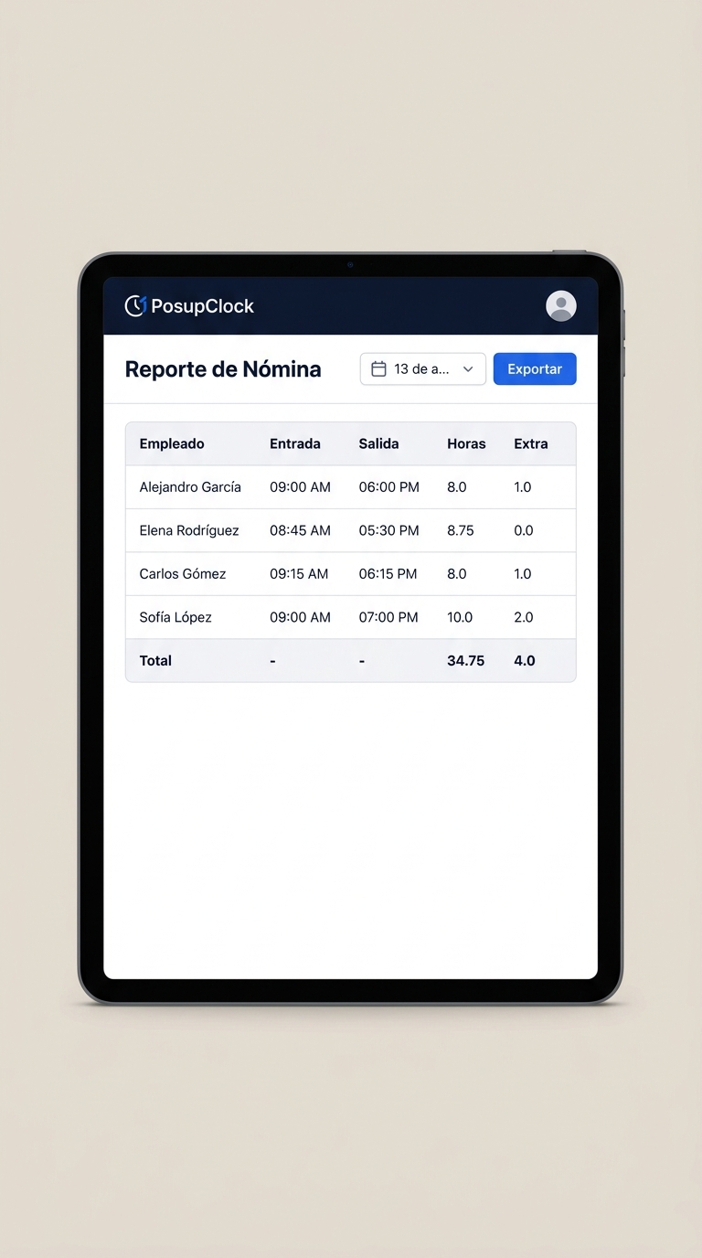 Payroll-ready reports — PosupClock